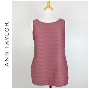 Ann Taylor Sleeveless Textured Tank, L